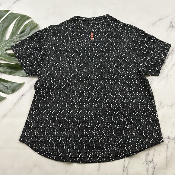 Jamie Sadock Womens Golf Shirt Size M Black Gray Polka Dot Knit Short Sleeve - Picture 7 of 11